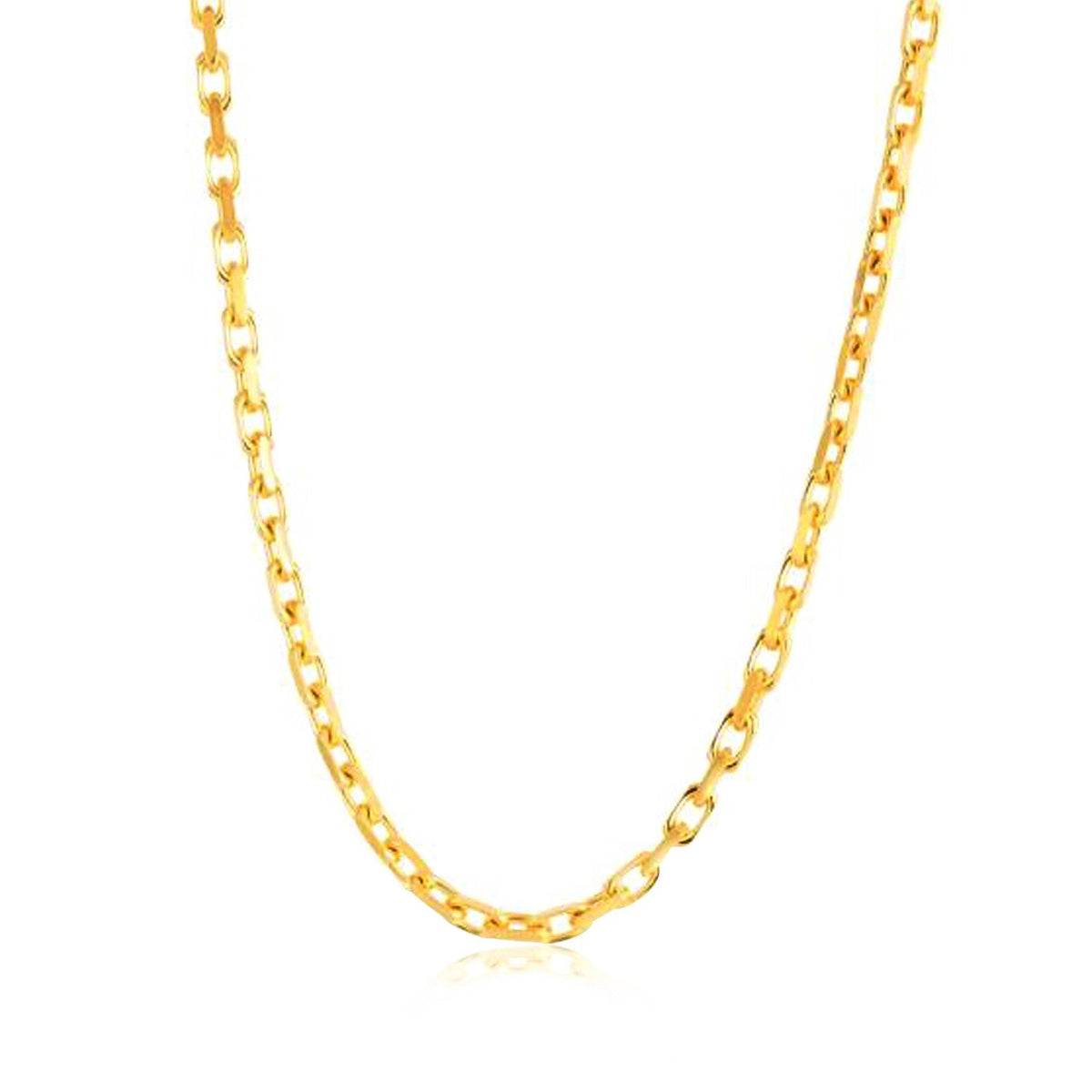 Chaîne maille forçat torsadée or jaune 14 carats (2,50 mm)