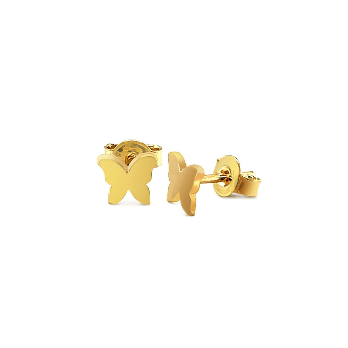 Boucles d'oreilles papillon polies en or jaune 14 carats