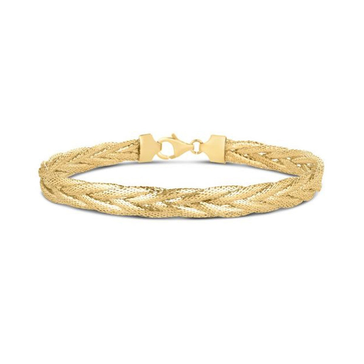 Bracelet Tressé Raiponce en Or Jaune 14 carats (6,00 mm)