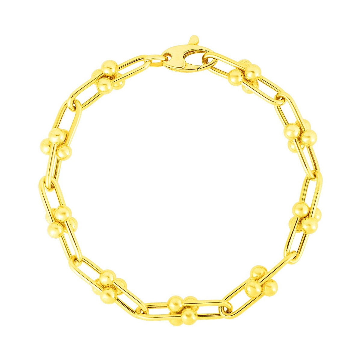 Bracelet chaîne Jax en or jaune 14 carats de 7,5 pouces