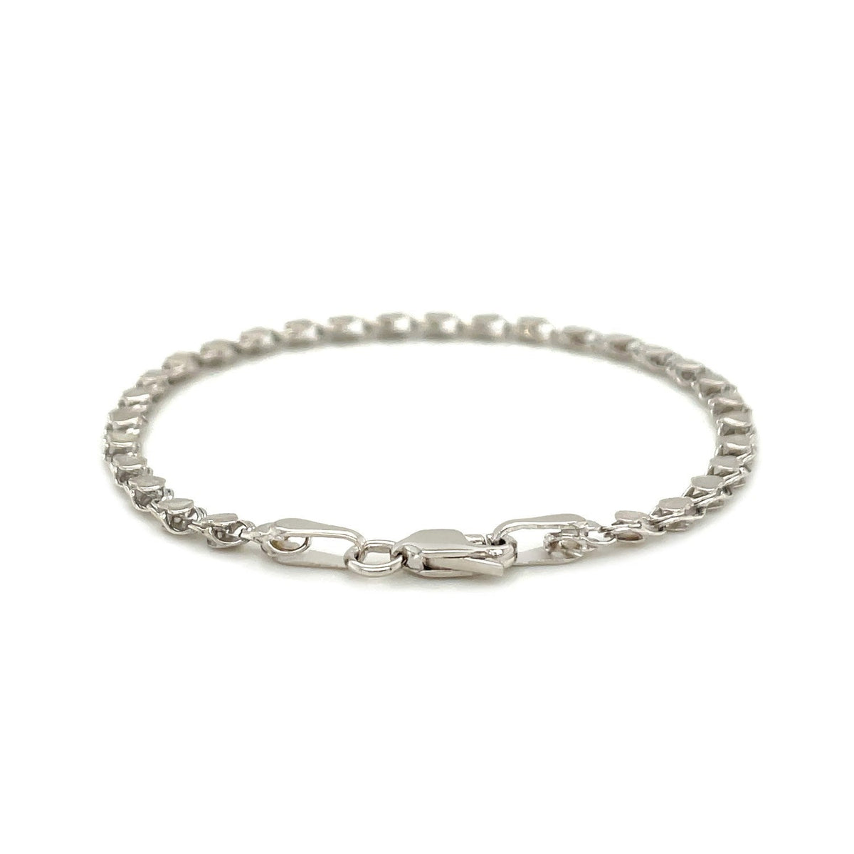 Cheville en or blanc 14 carats de 2,9 mm avec cœur