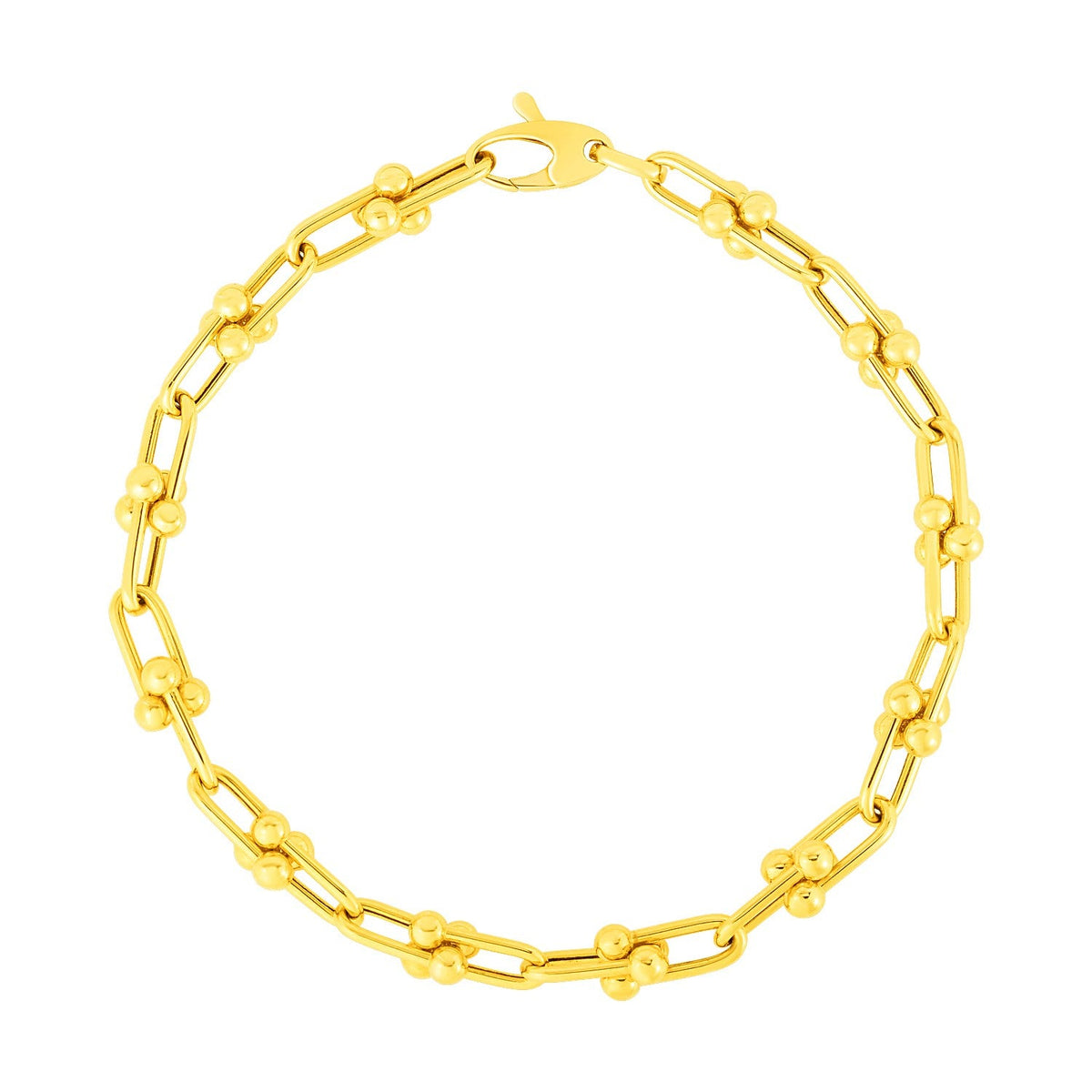 Bracelet chaîne Jax en or jaune 14 carats de 7,5 pouces