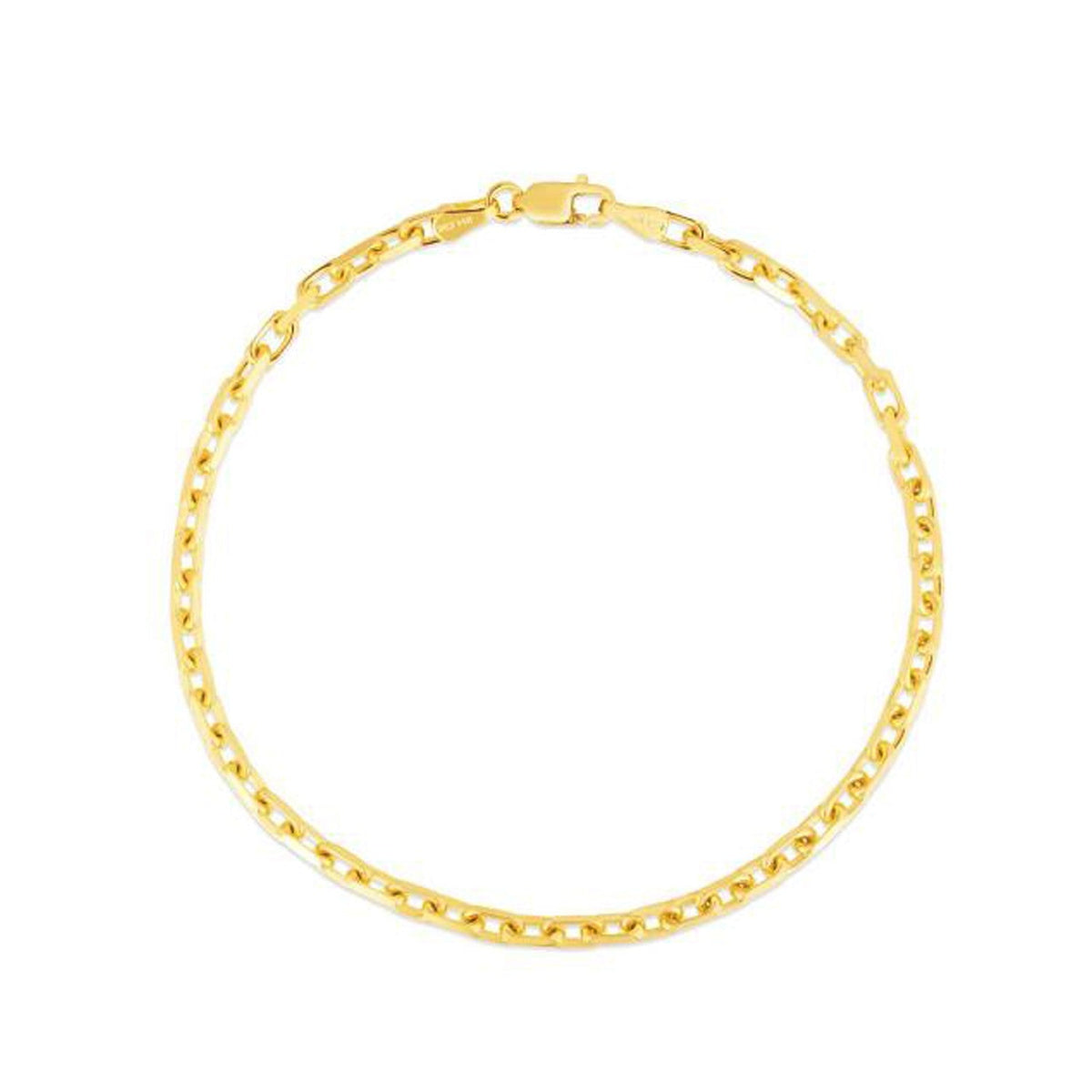 Bracelet chaîne forçat en or jaune 14 carats (2,50 mm)