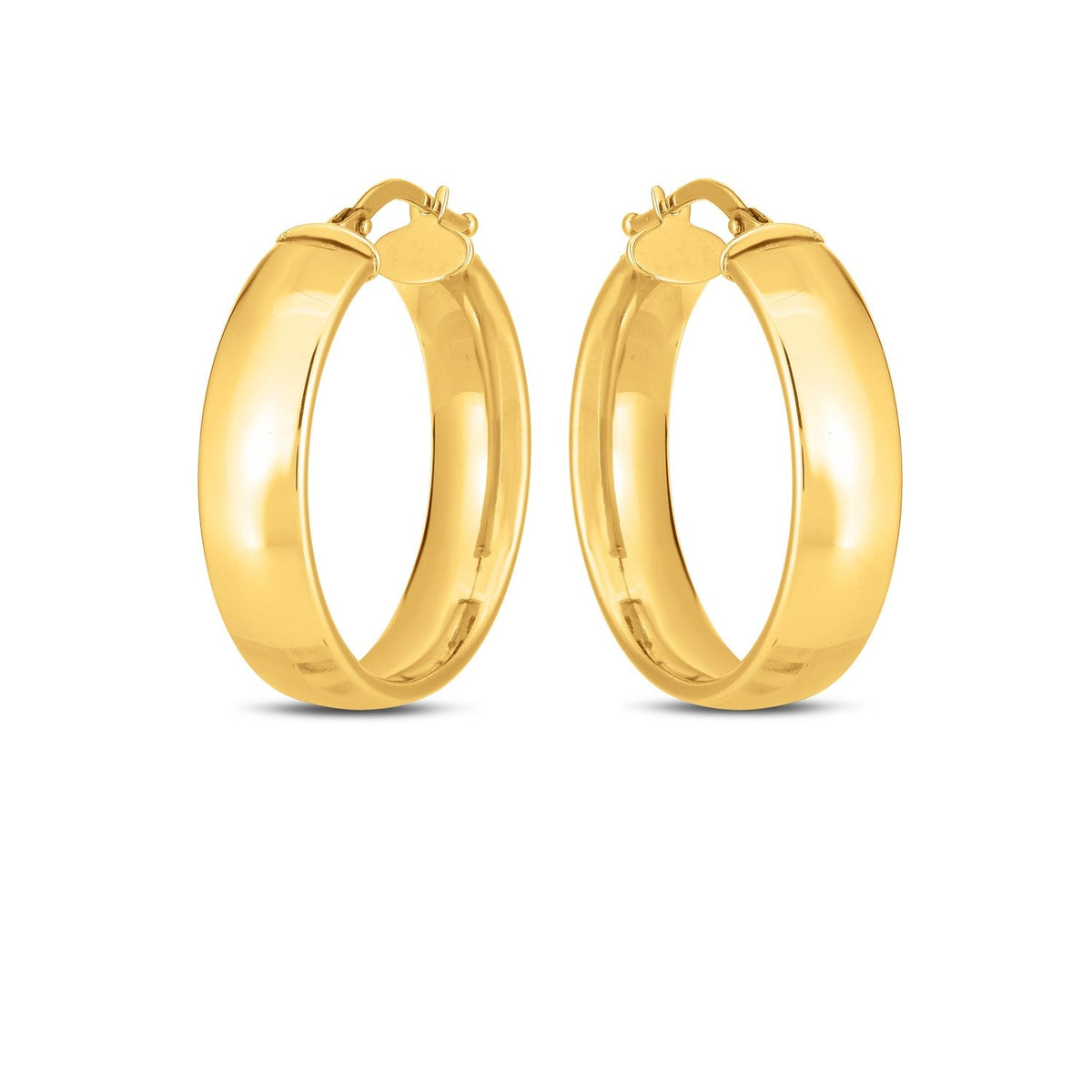 Créoles Alliance en Or Jaune 14 carats (6x25mm)