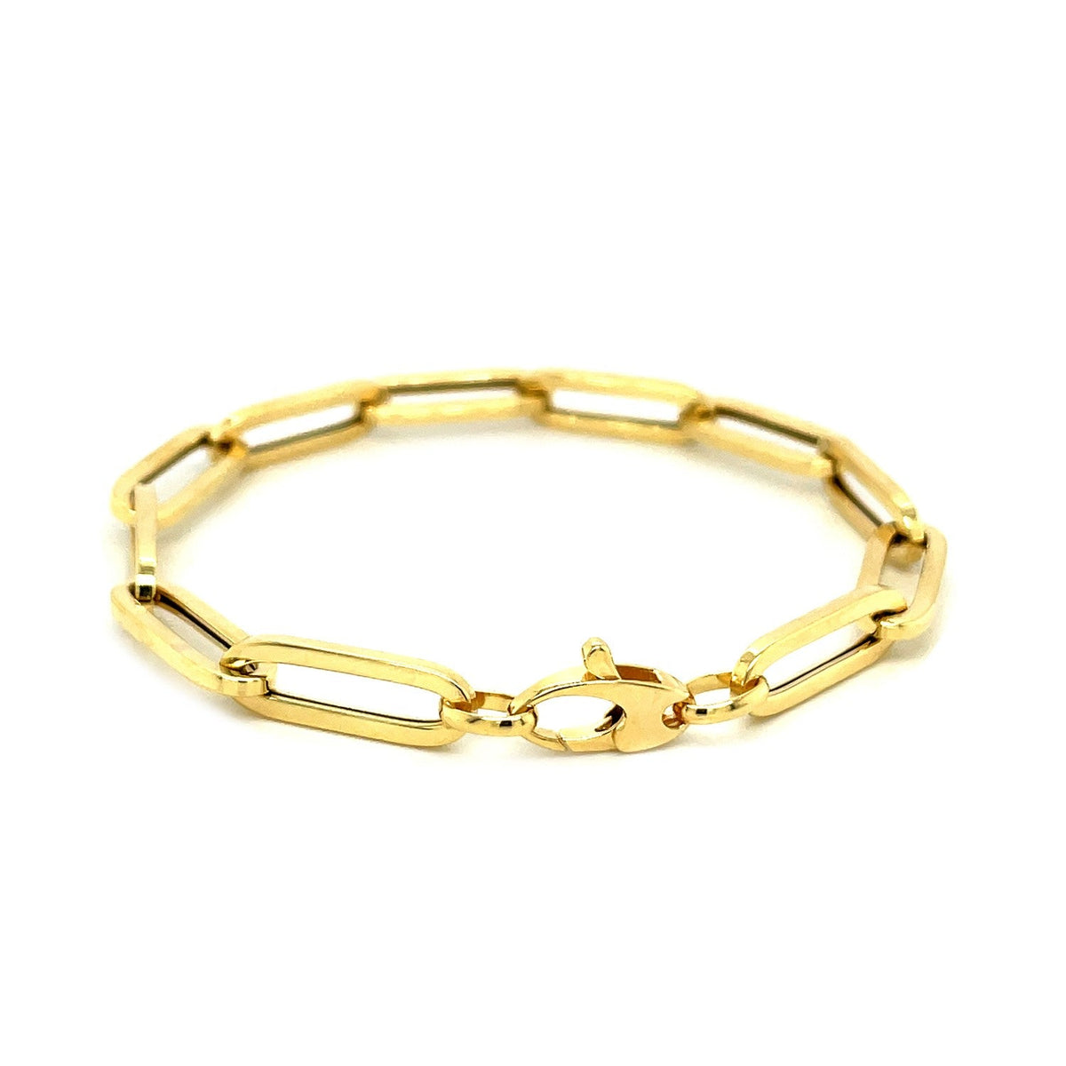 Bracelet en maille trombone extra large en or jaune 14 carats