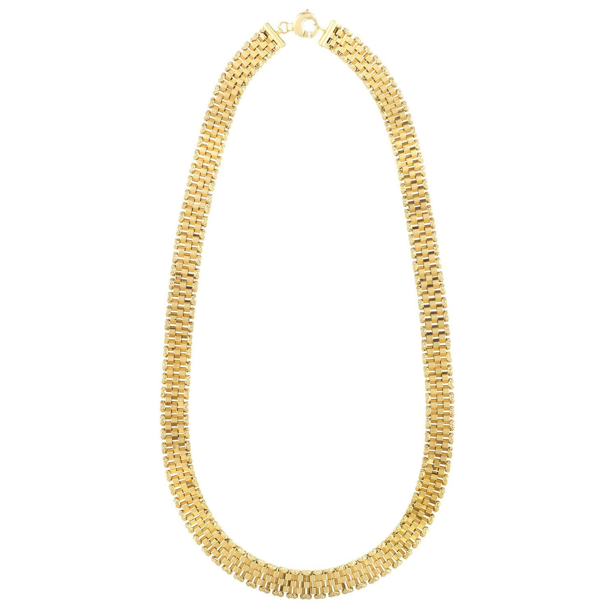 Collier chaîne en or jaune 14 carats à maillons panthères facettés