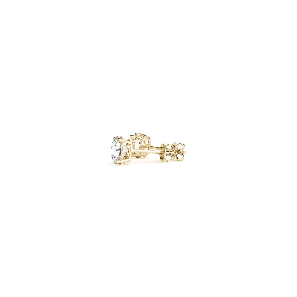 Puces d'oreilles 1/2 ct (poids total) en diamants ronds de laboratoire Or jaune 14 carats (G/VS2)
