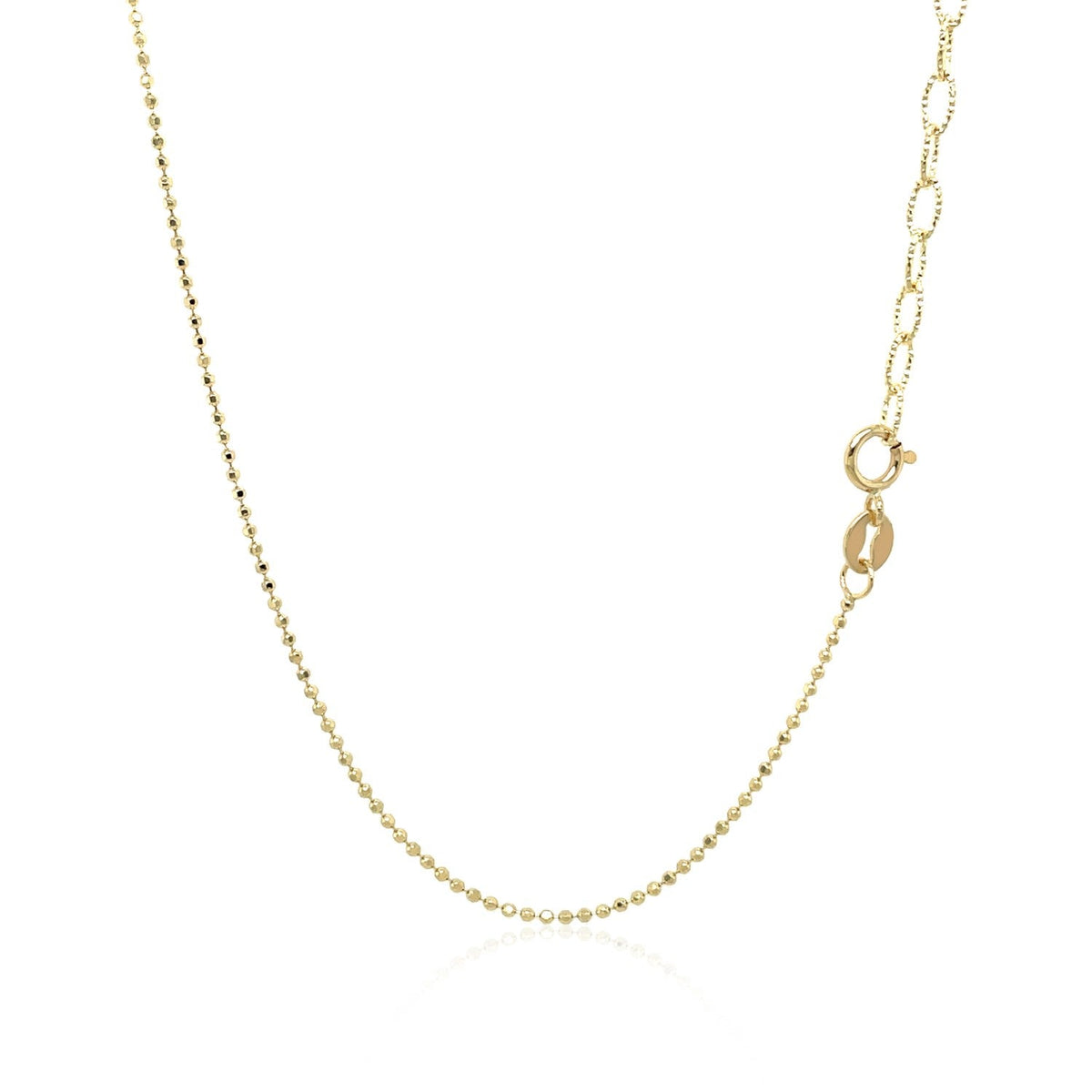 Collier en or jaune 14 carats avec breloques rondes en diamant