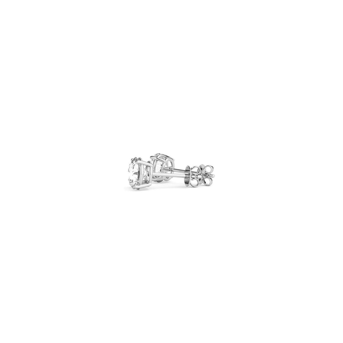 Boucles d'oreilles clous diamant rond de laboratoire 1/2 carat Or blanc 14 carats (G/VS2)
