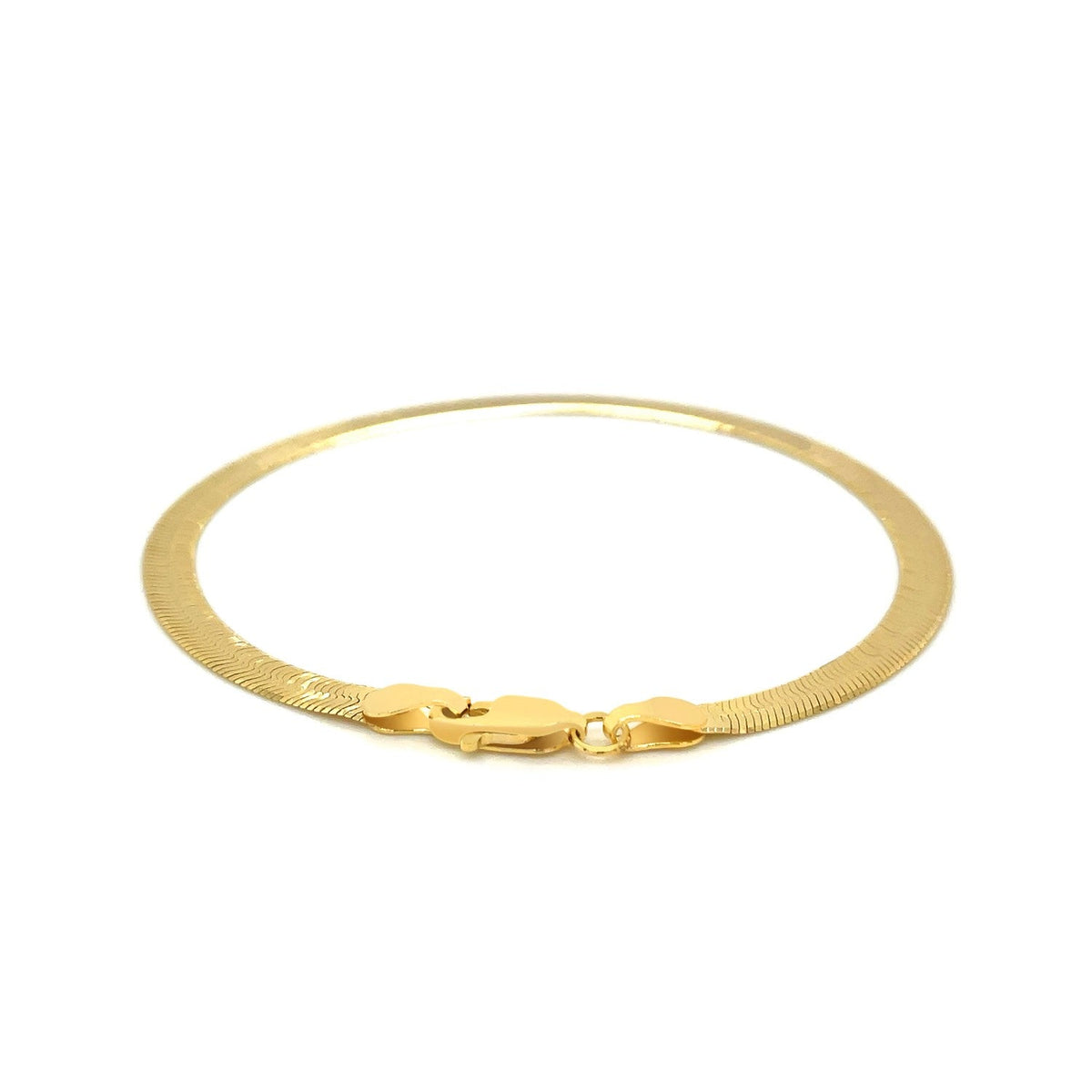 Bracelet en or jaune 14 carats Super Flex motif arête de poisson 4,0 mm