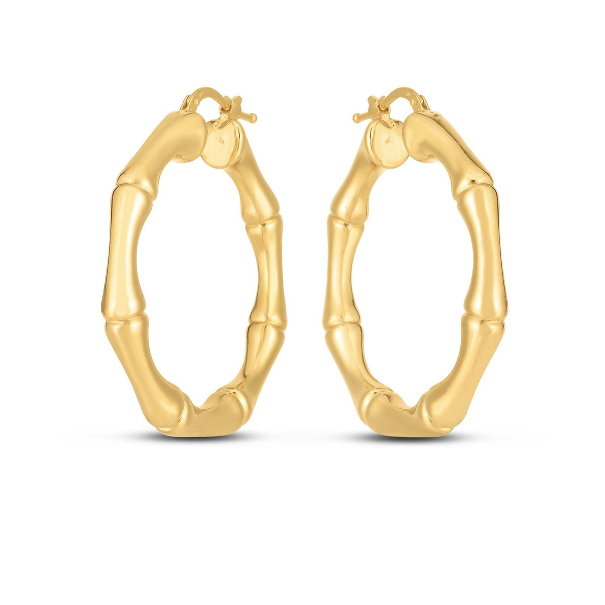 Créoles Bambou Grandes en Or Jaune 14 carats