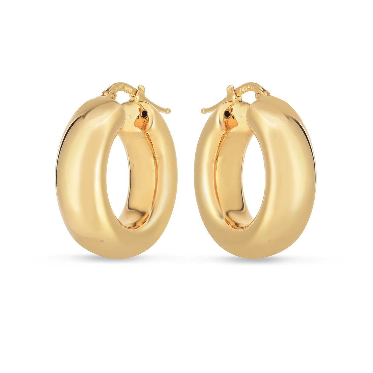 Créoles moyennes bombées en or jaune 14 carats