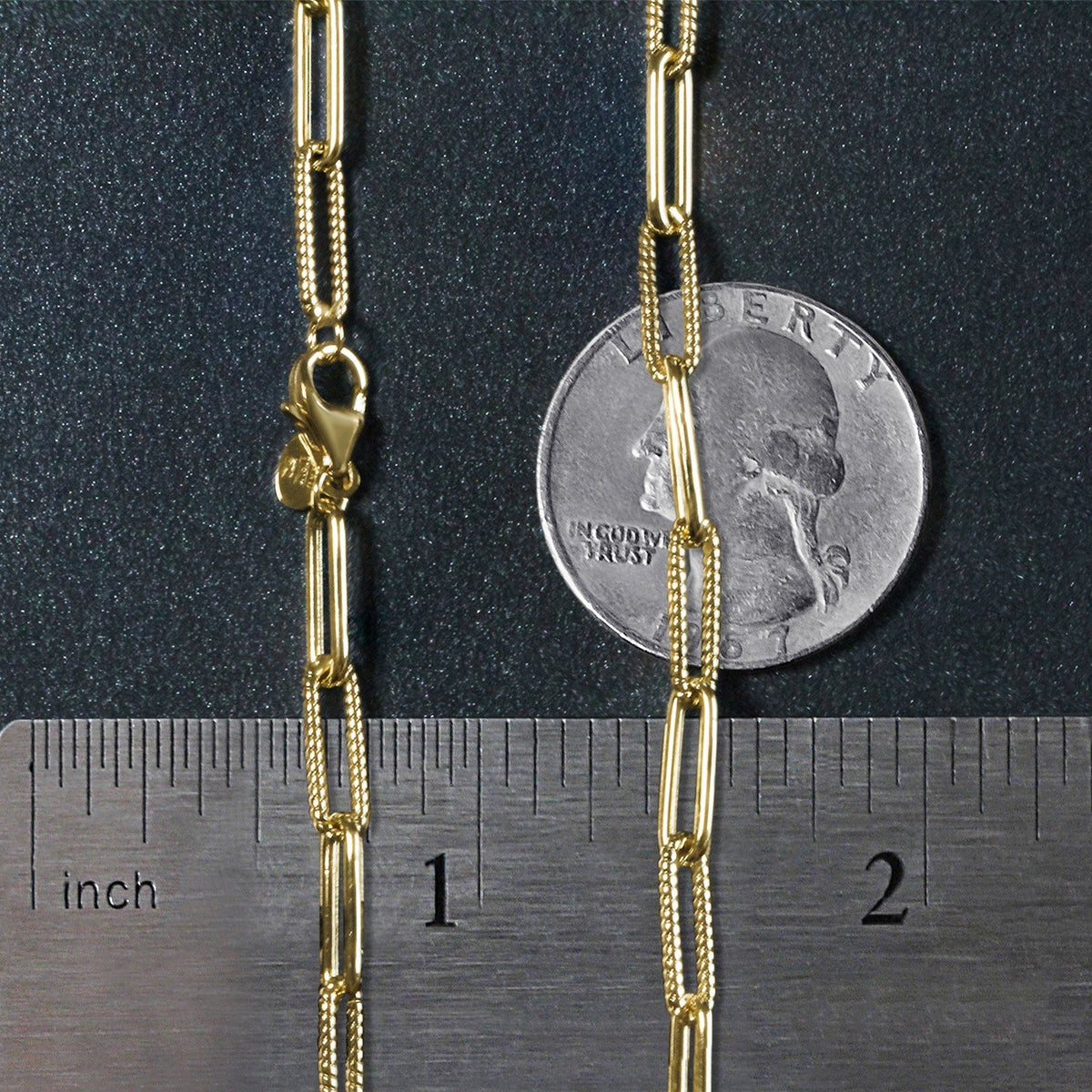 Chaîne Jaseron Texturée en Or Jaune 14 carats (3,5 mm)