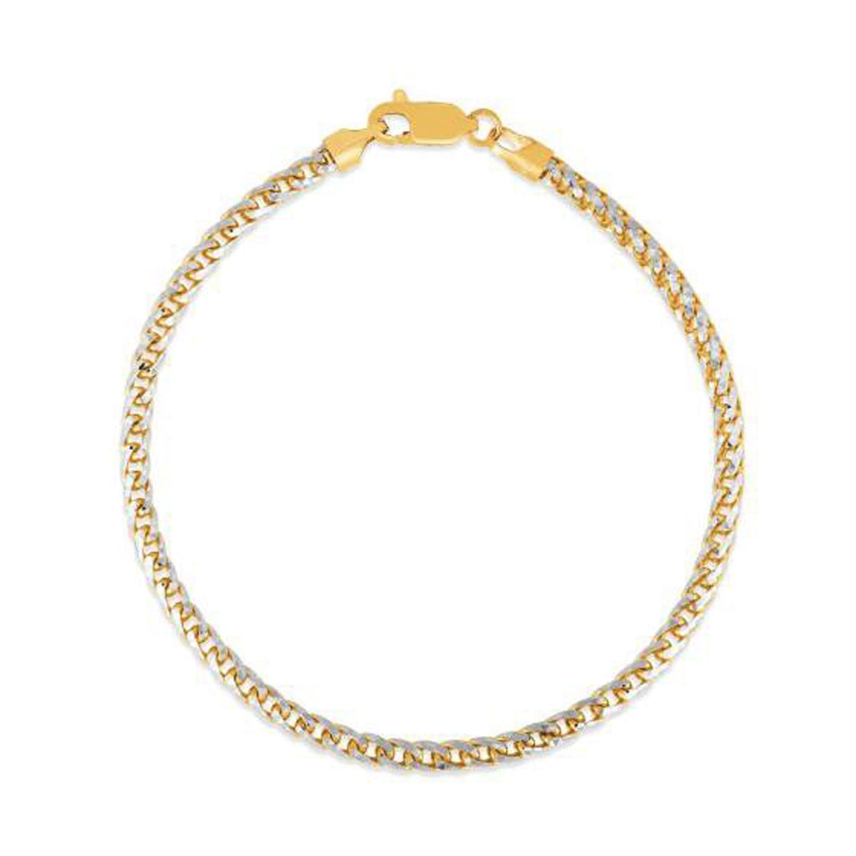 Bracelet chaîne Pave Franco rond en or jaune 14 carats (3,15 mm)