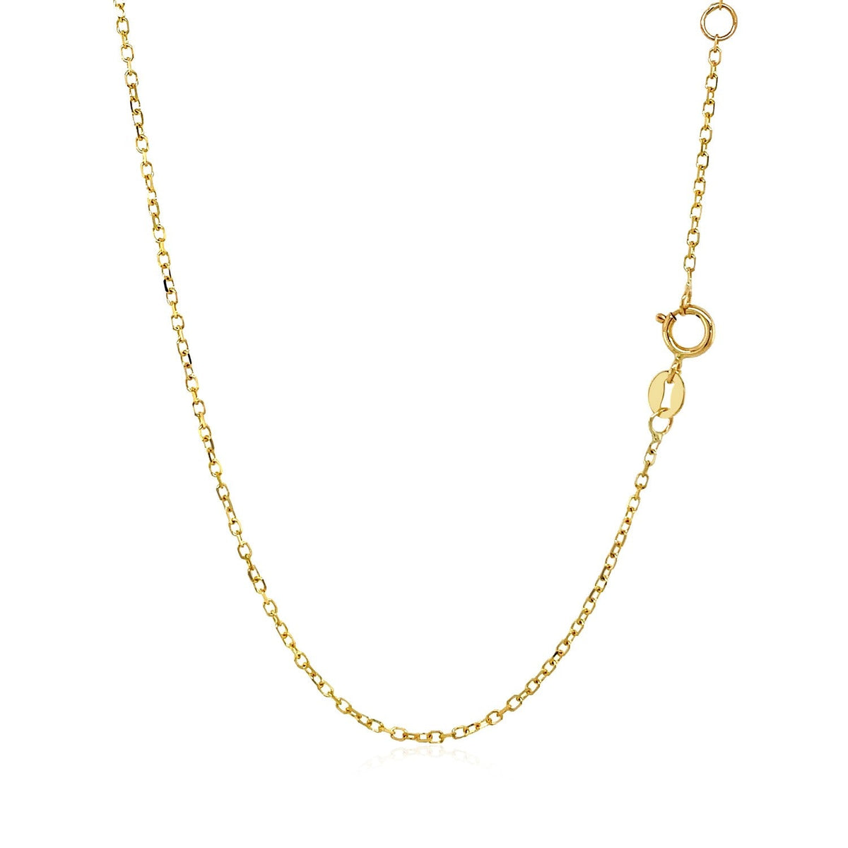 Collier en or jaune 14 carats de 43 cm avec topaze blanche ronde