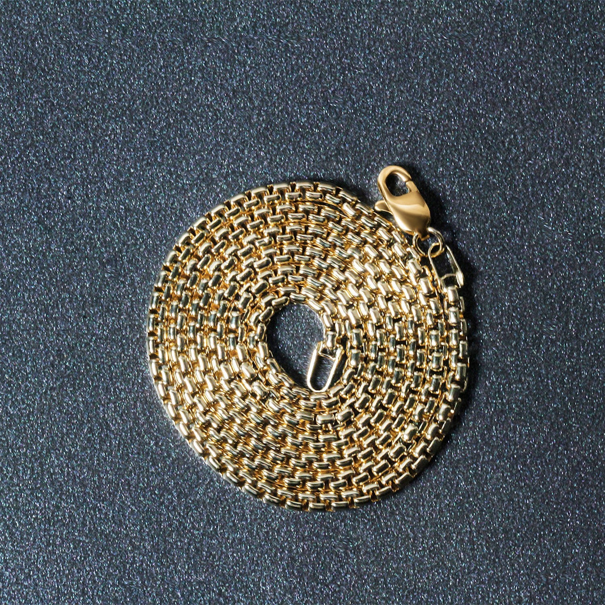 Chaîne forçat ronde massive en or jaune 14 carats de 2,5 mm
