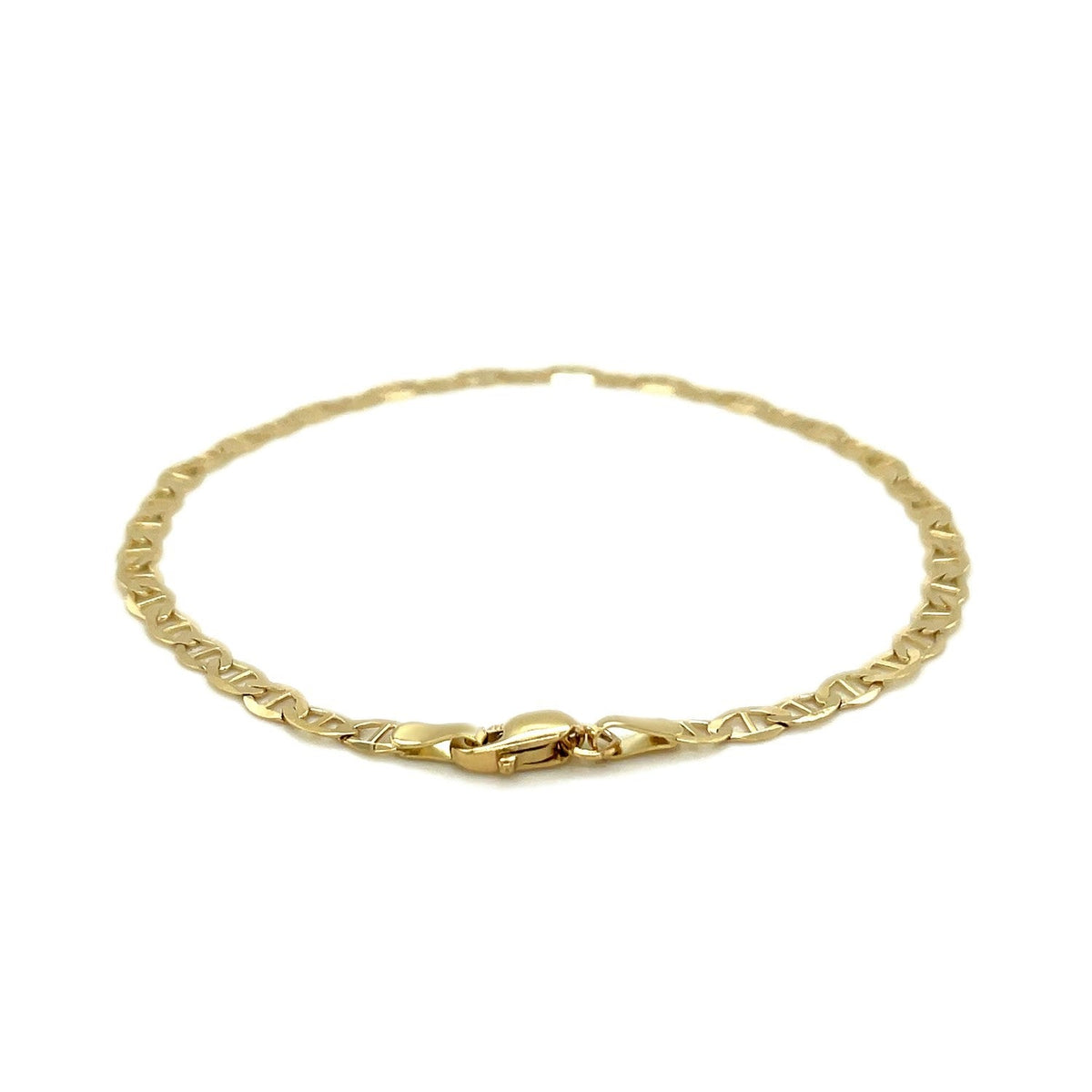 Cheville en or jaune 10 carats à maillons marins de 3,2 mm