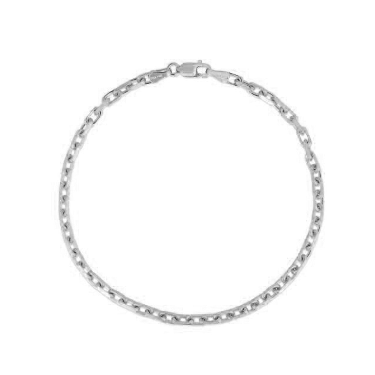 Bracelet chaîne forçat en or blanc 14 carats (2,50 mm)