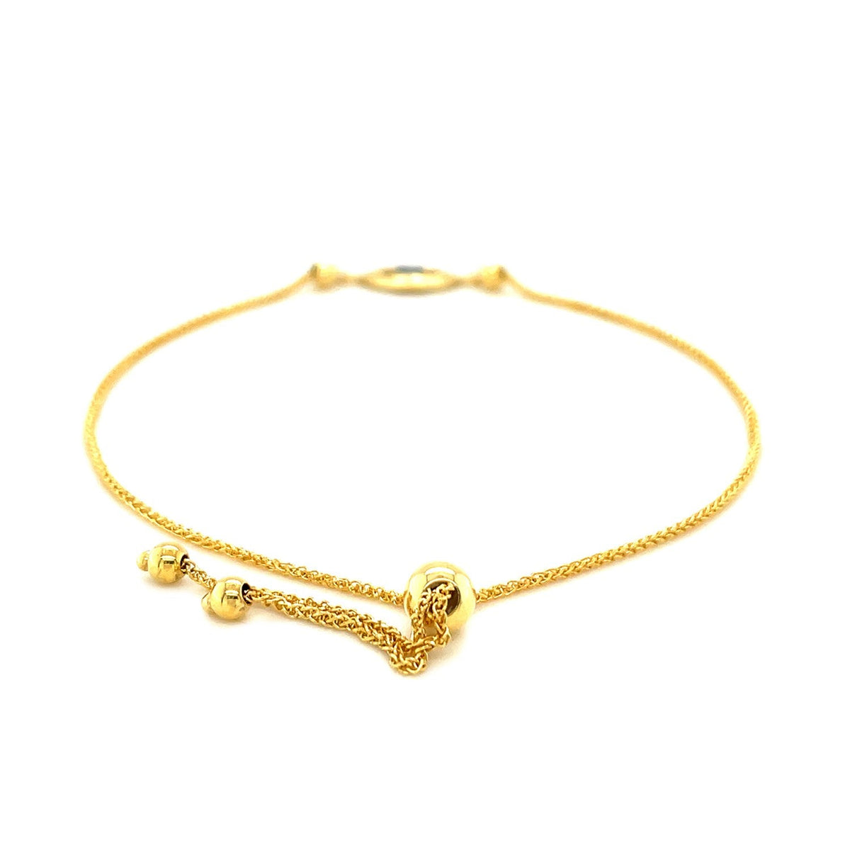 Bracelet œil porte-bonheur réglable en or jaune 14 carats