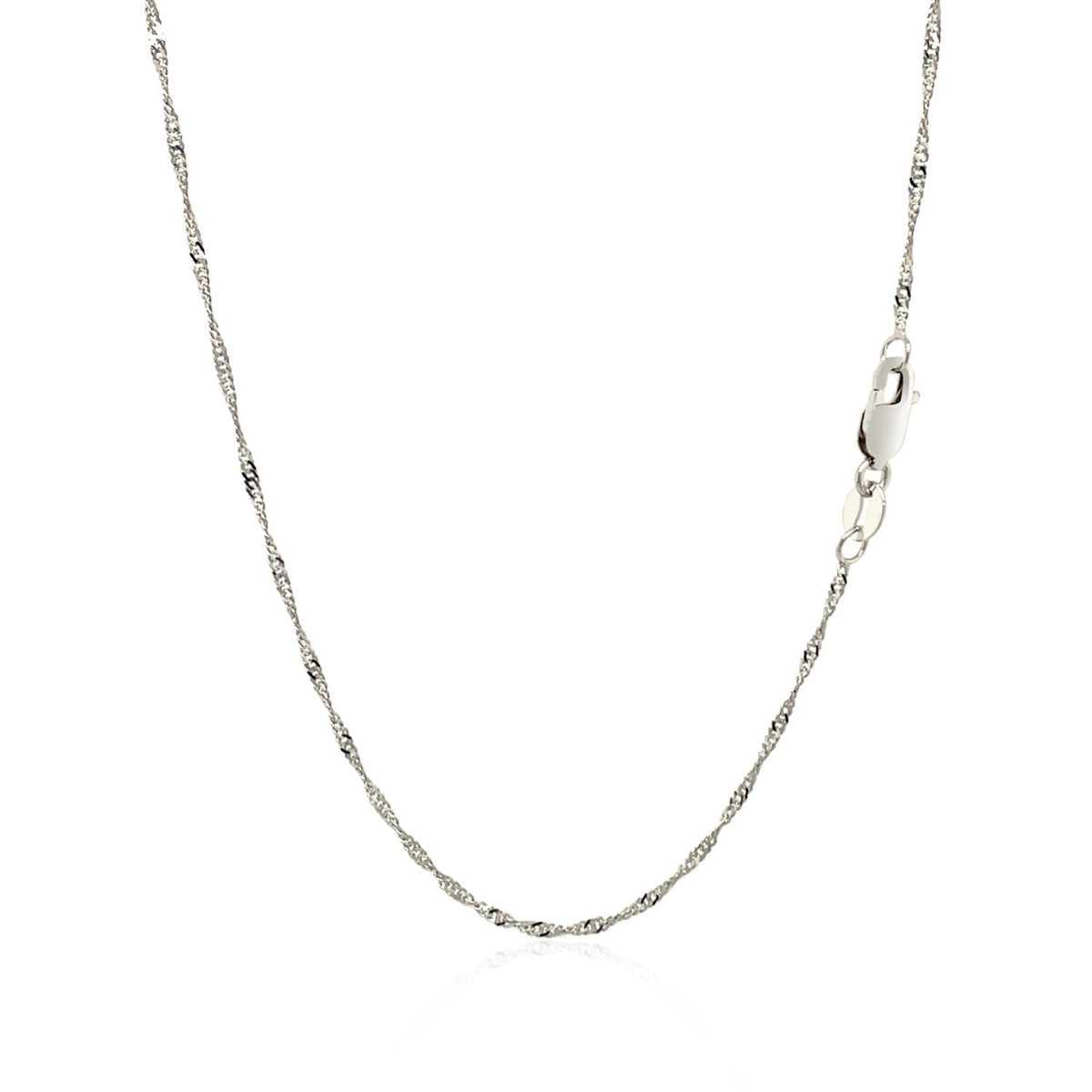 Chaîne Singapour en or blanc 14 carats 1,5 mm