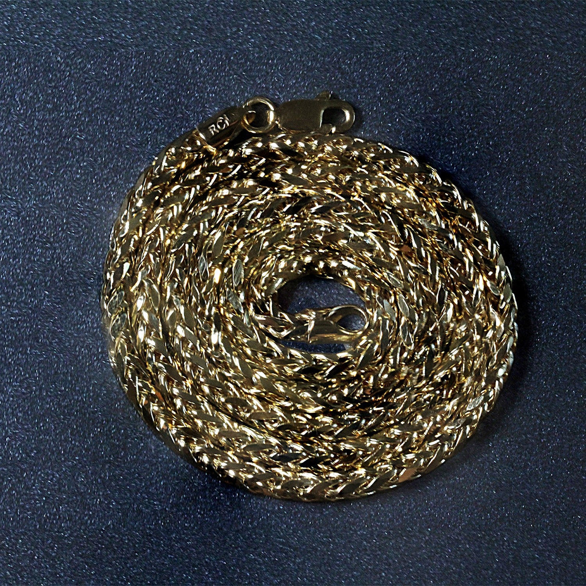 Chaîne Franco ronde à maille diamantée en or jaune 14 carats de 3,15 mm