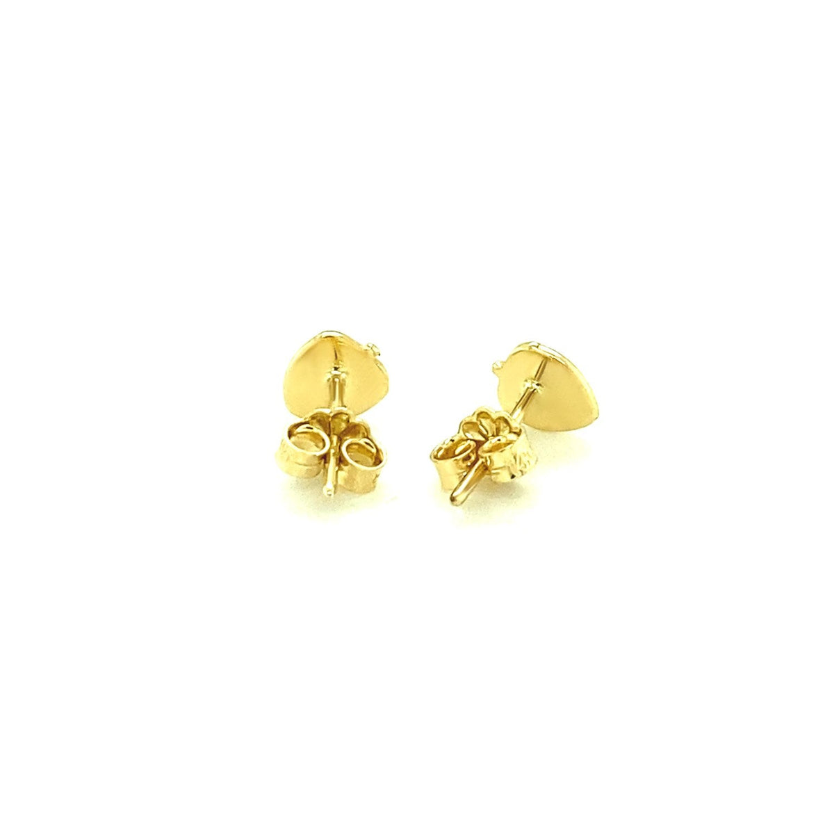 Boucles d'oreilles pour enfants en or jaune 14 carats émaillées fraise