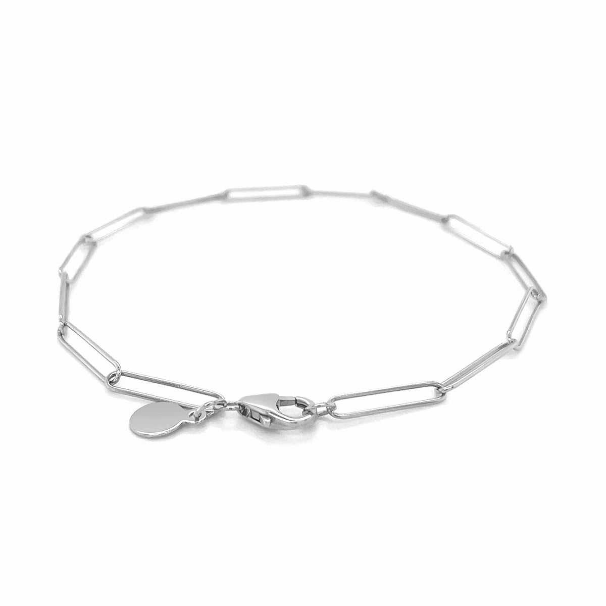 Bracelet maille trombone en or blanc 14 carats (2,7 mm)