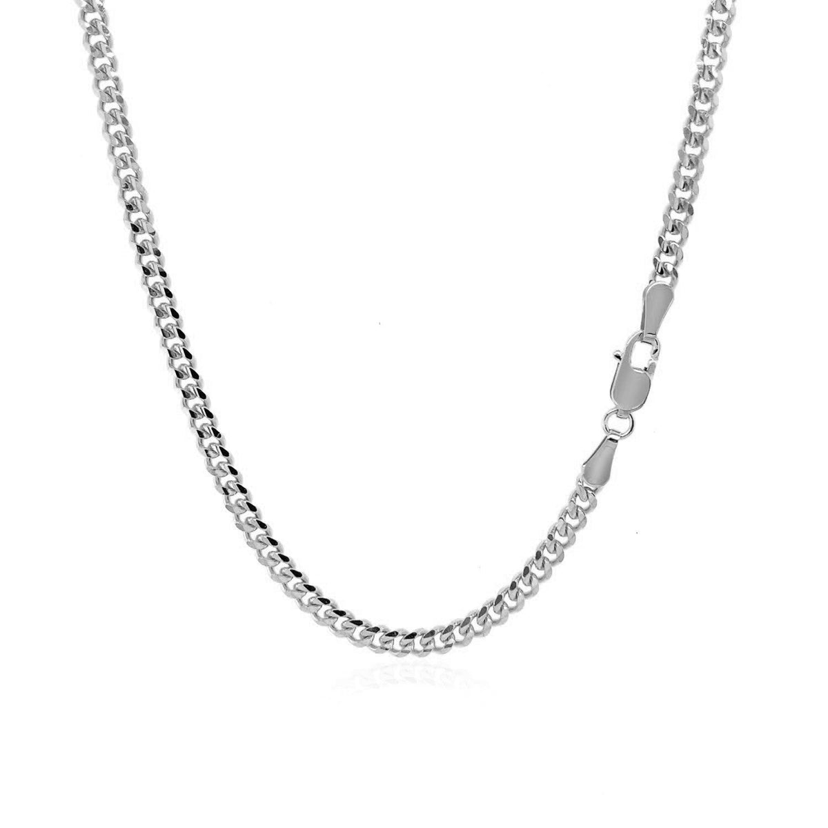 Chaîne gourmette en or blanc 14 carats (2,80 mm)