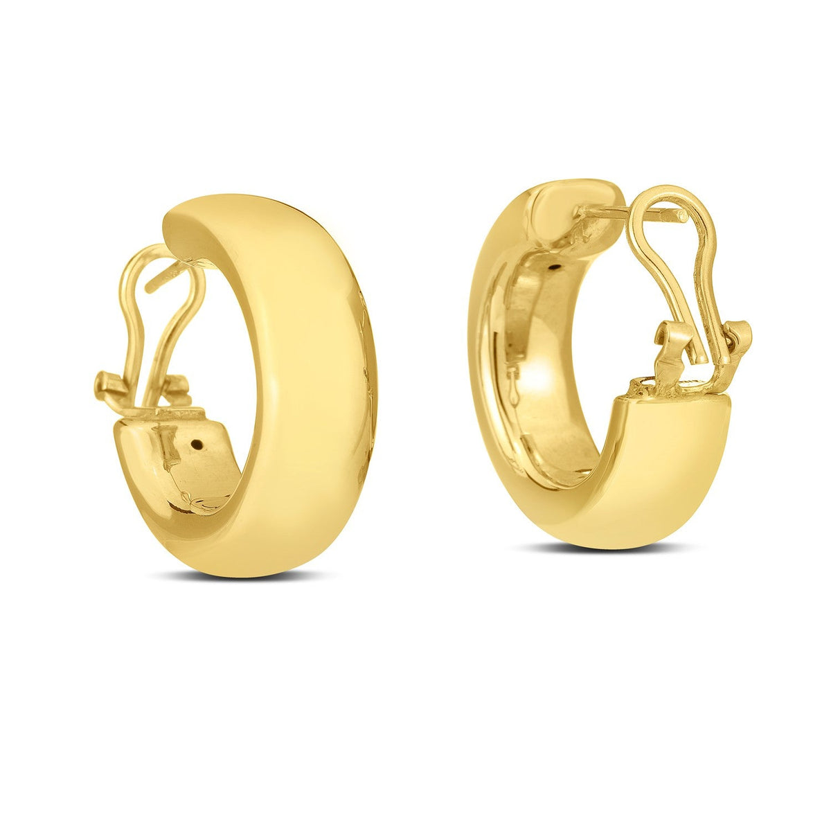 Grandes créoles Omega en or jaune 14 carats