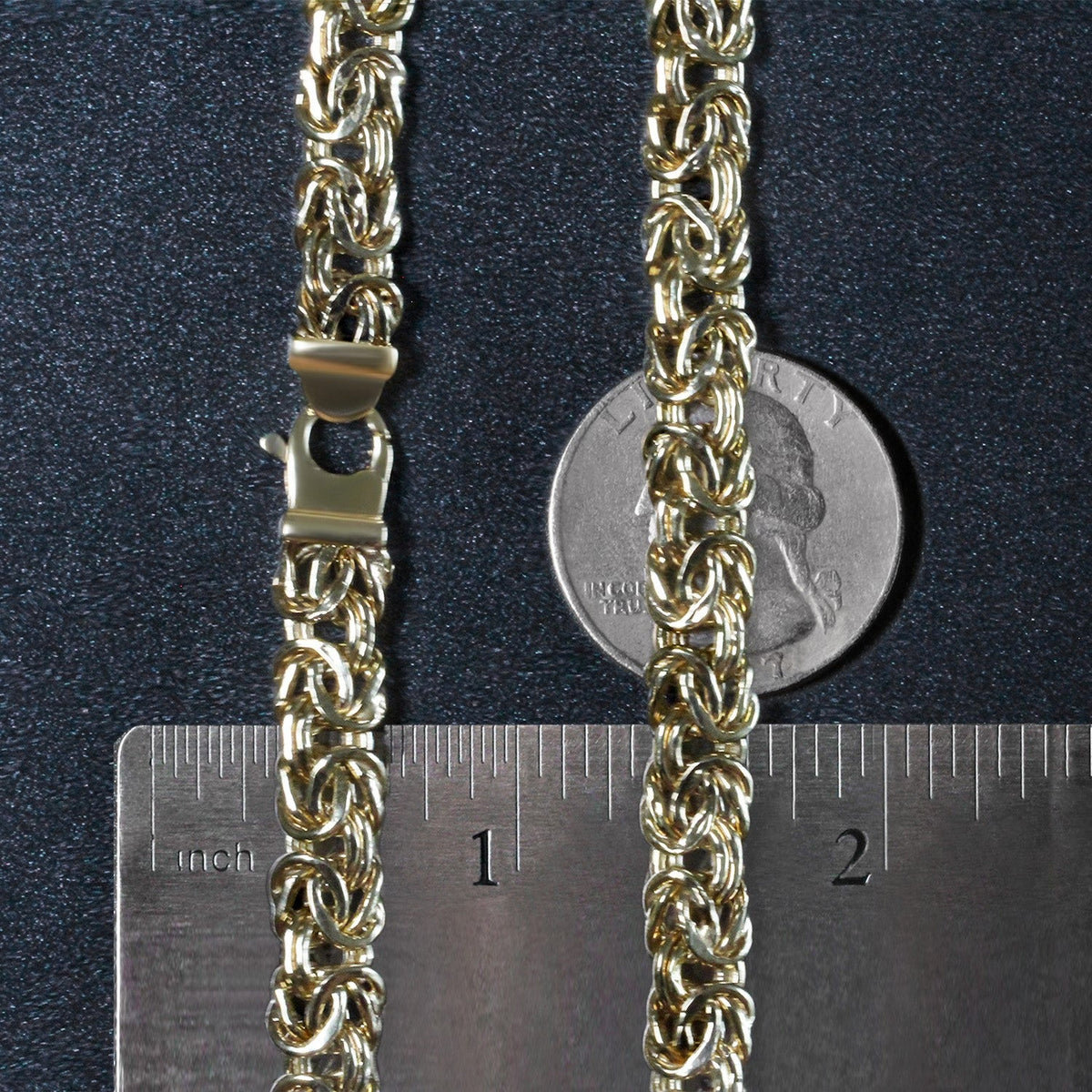 Collier chaîne motif byzantin en or jaune 14 carats