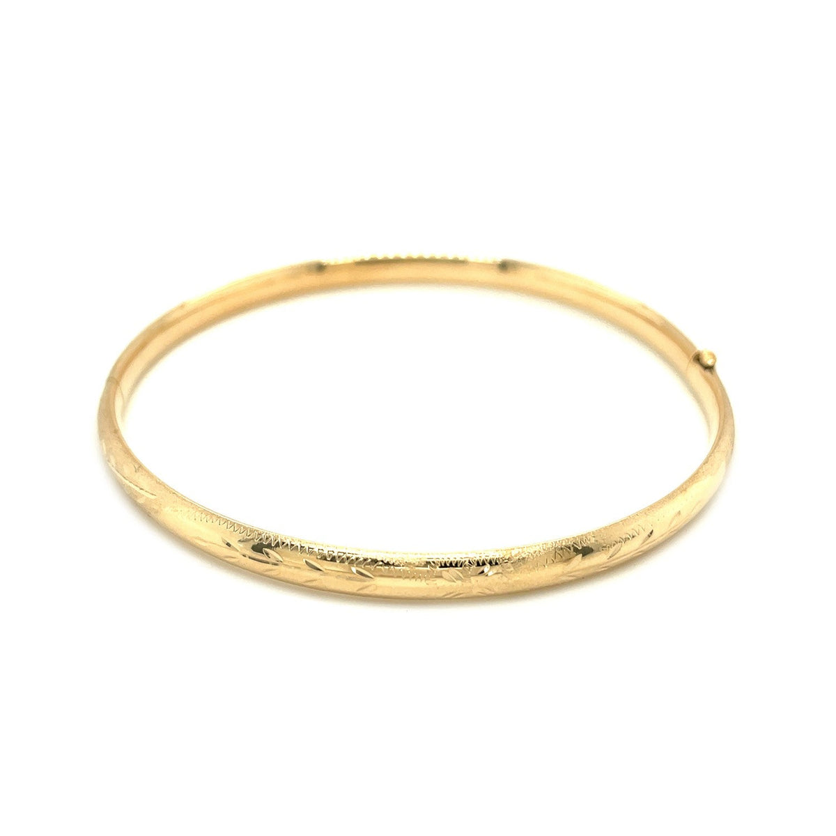 Jonc Dôme en Or Jaune 14 carats Motif Florentin