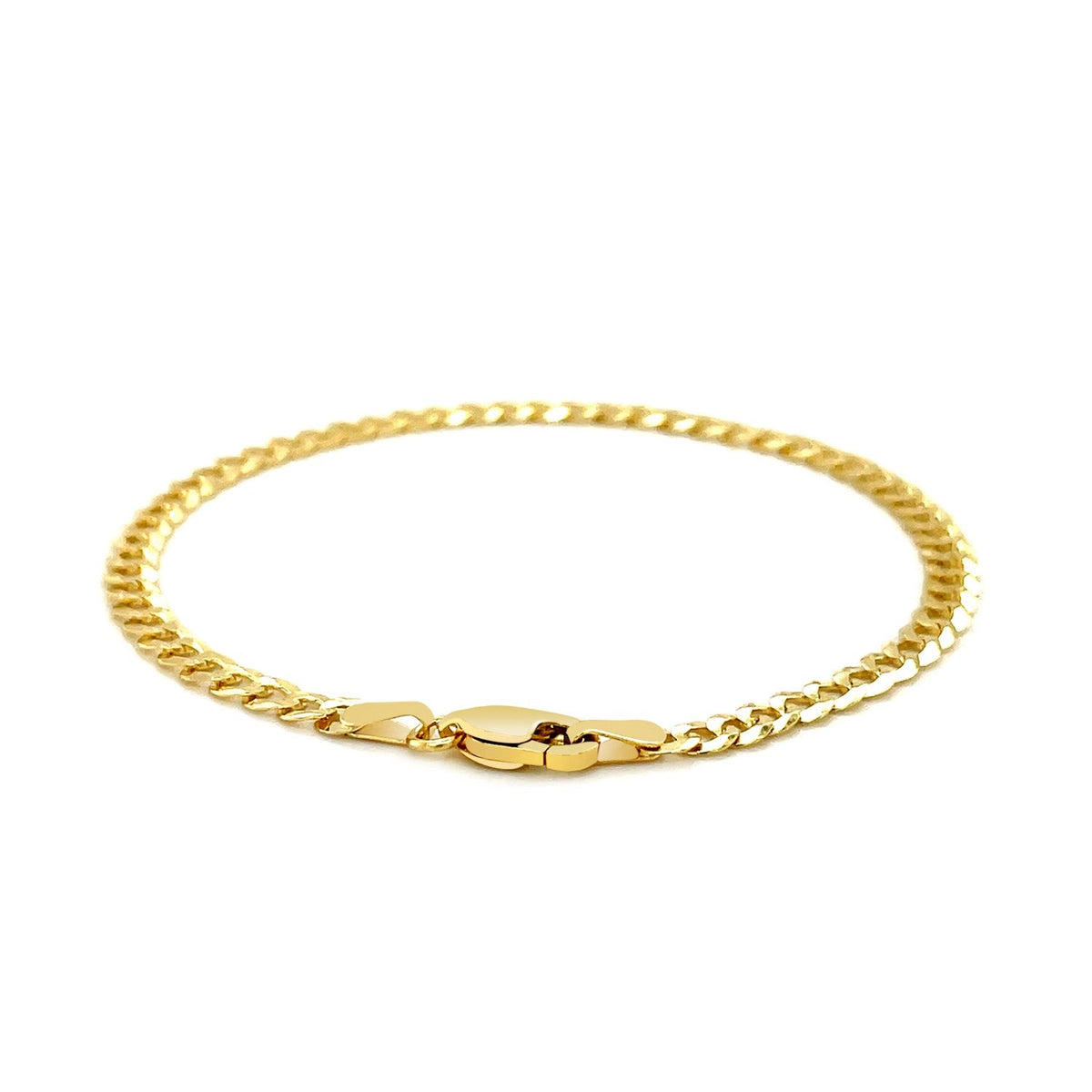 Bracelet chaîne maille gourmette massive 3,6 mm en or jaune 14 carats