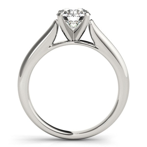Bague de Fiançailles Solitaire en Or Blanc 14 carats, Modèle Cathédrale, avec Diamant (1 carat total)