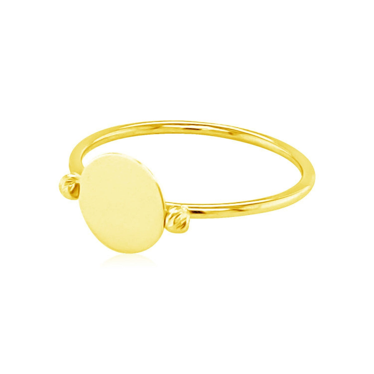 Bague en or jaune 14 carats avec ovale poli