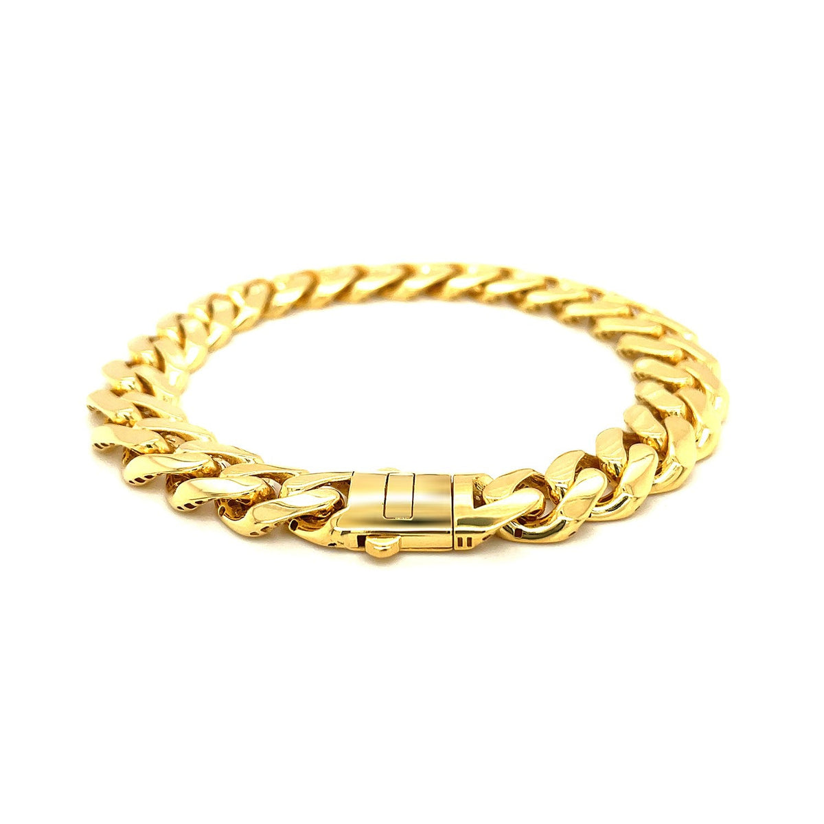Bracelet chaîne gourmette polie en or jaune 14 carats