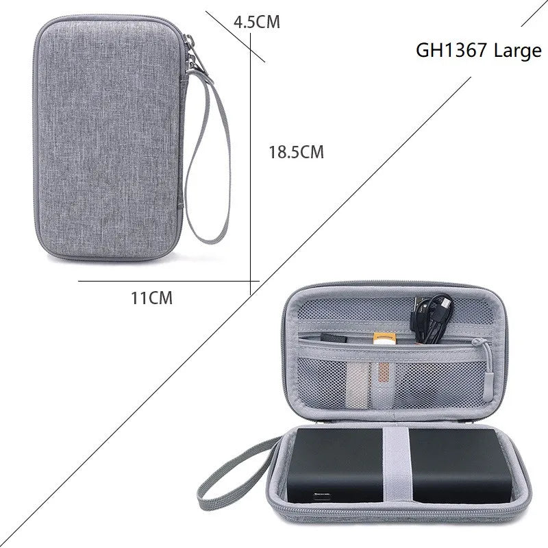 Hard Travel Electronic Organizer Case for Power Adapter Chargers Cables Power Bank USB Flash Disk SD Card Portable Accessories