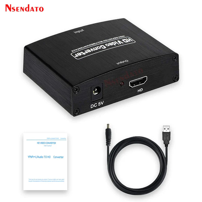 YPbPr To HDMI-compatible 1080P Video Audio Converter Adapter RCA to HD Connector Converters Adapters For PS2 DVD PSP Xbox HDTV