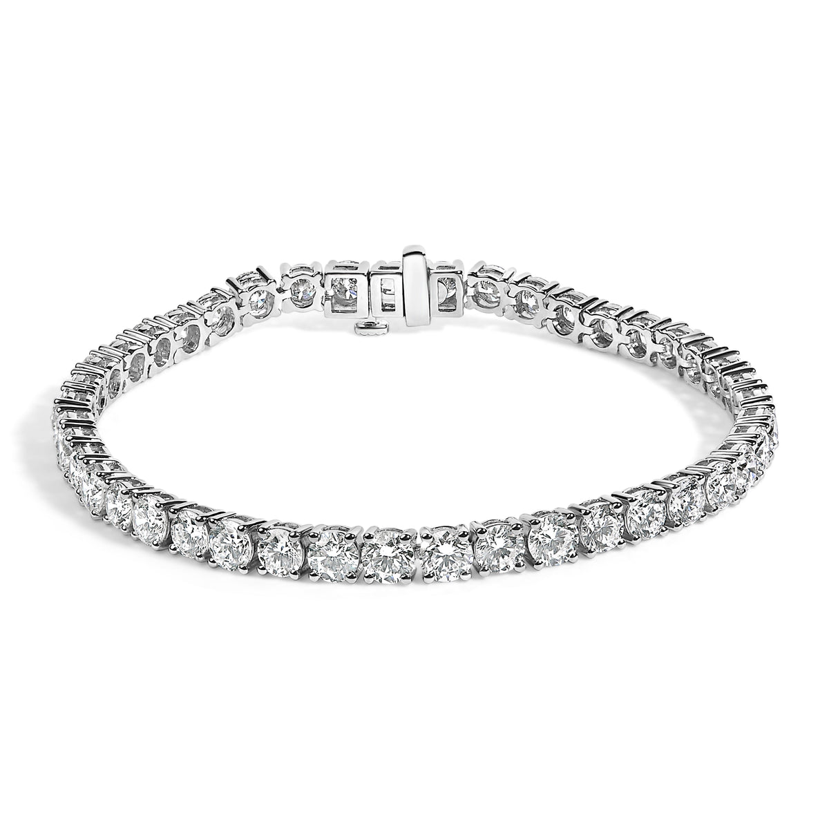 Bracelet tennis en or blanc 14 carats avec diamants de laboratoire IGI certifiés 6,0 carats