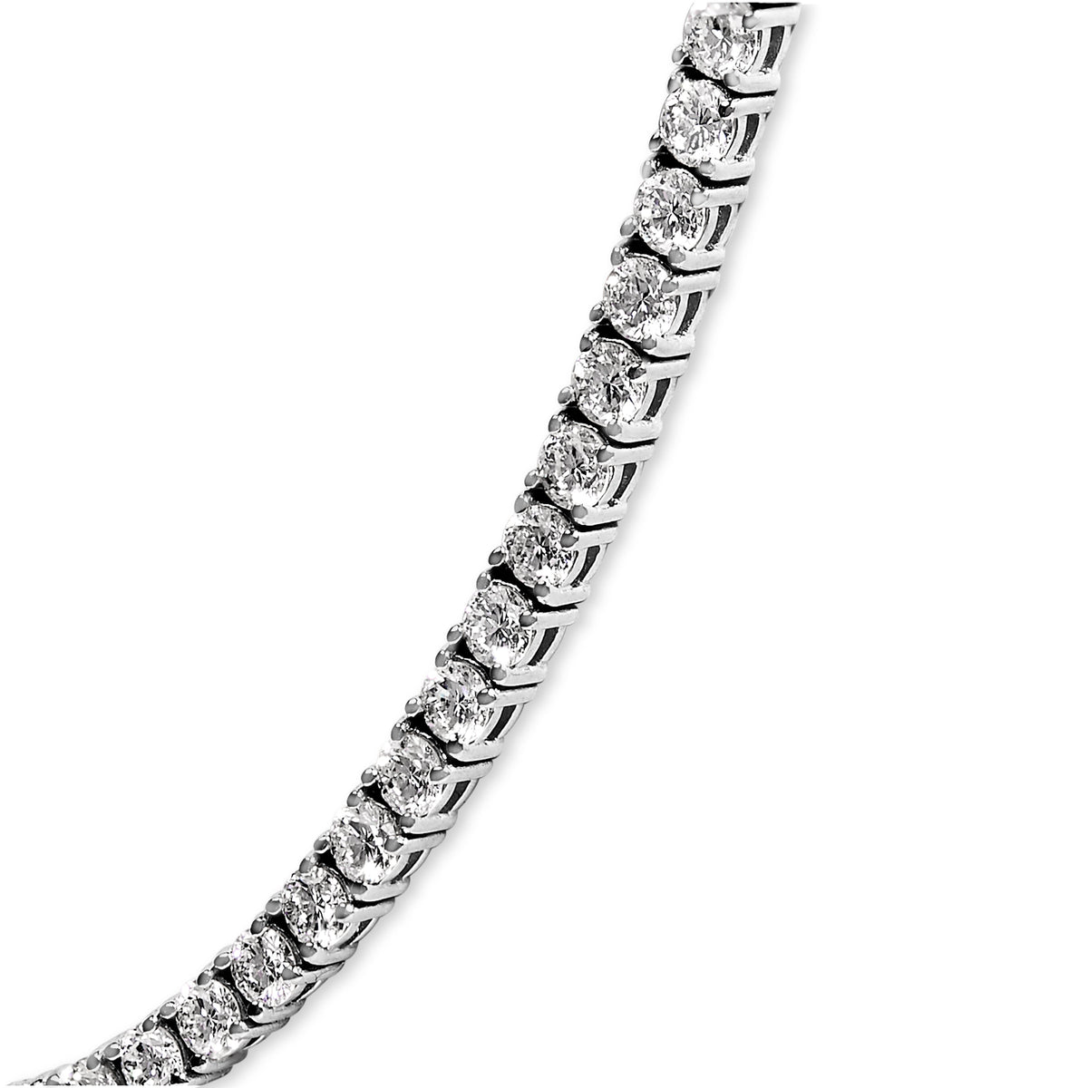 Collier tennis en or blanc 14K avec diamants de laboratoire 10,75 carats
