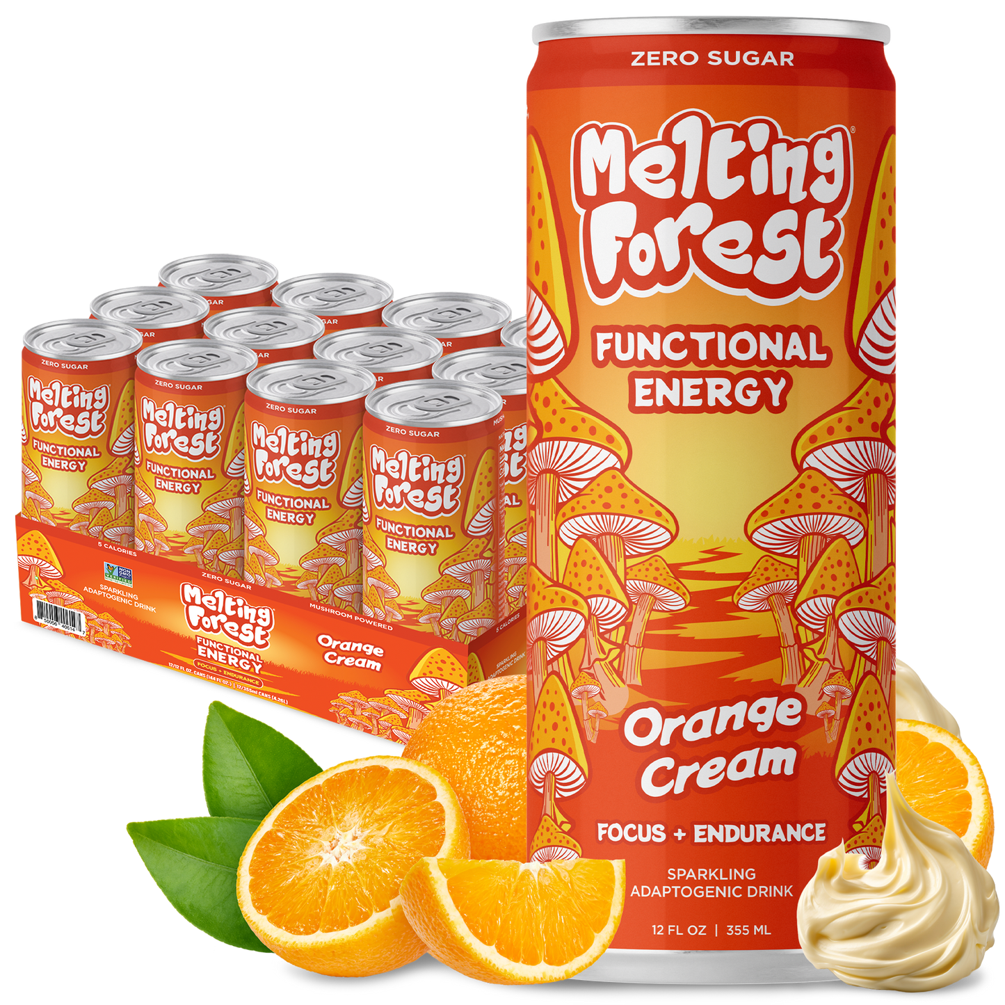 Mushroom Energy Drink 12 Pack - Orange Cream