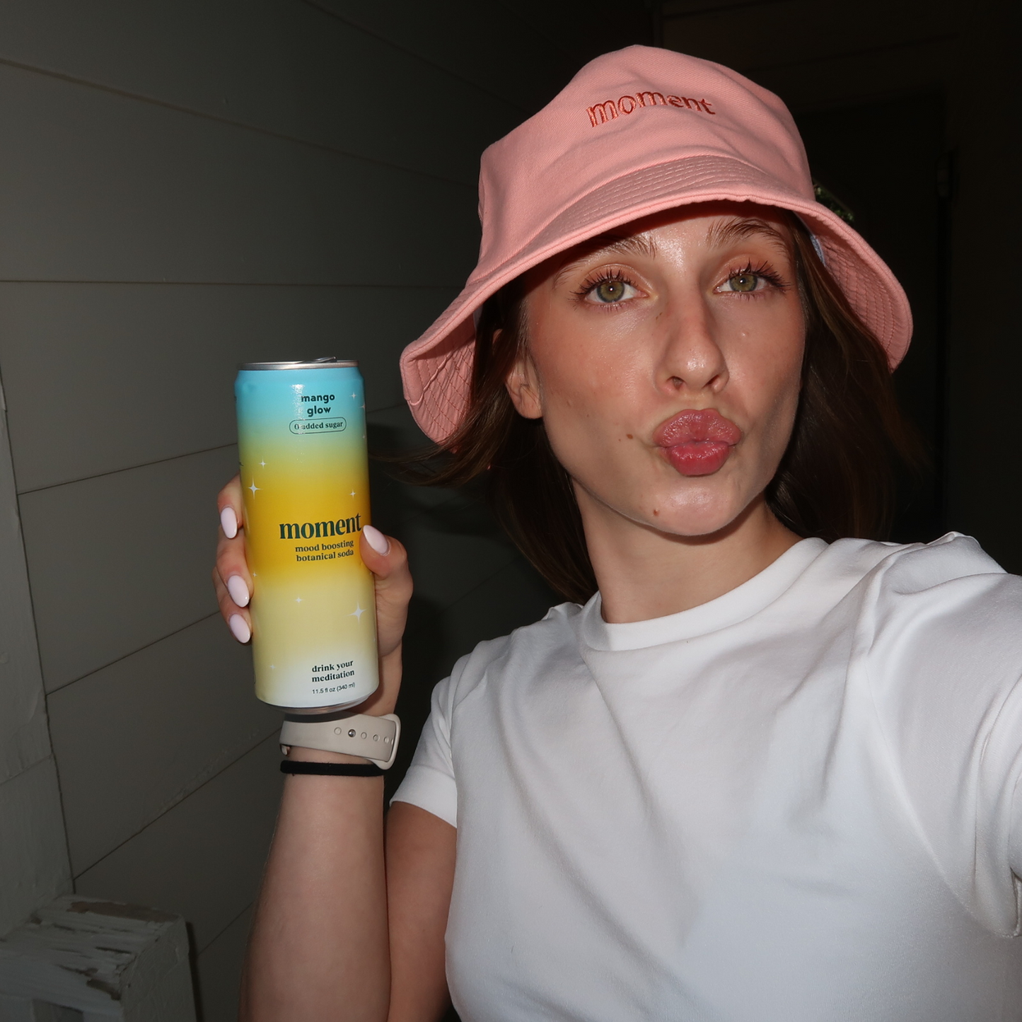 moment rose cloud bucket hat