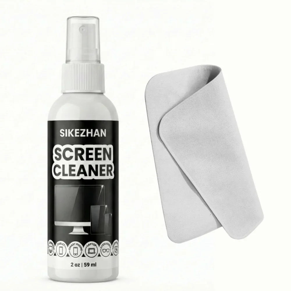 SIKEZHAN Screen Cleaner Kit with Polishing Cloth - Streak-Free Spray for MacBook, iPad, iPhone, Laptop, Monitor & TV (2oz)