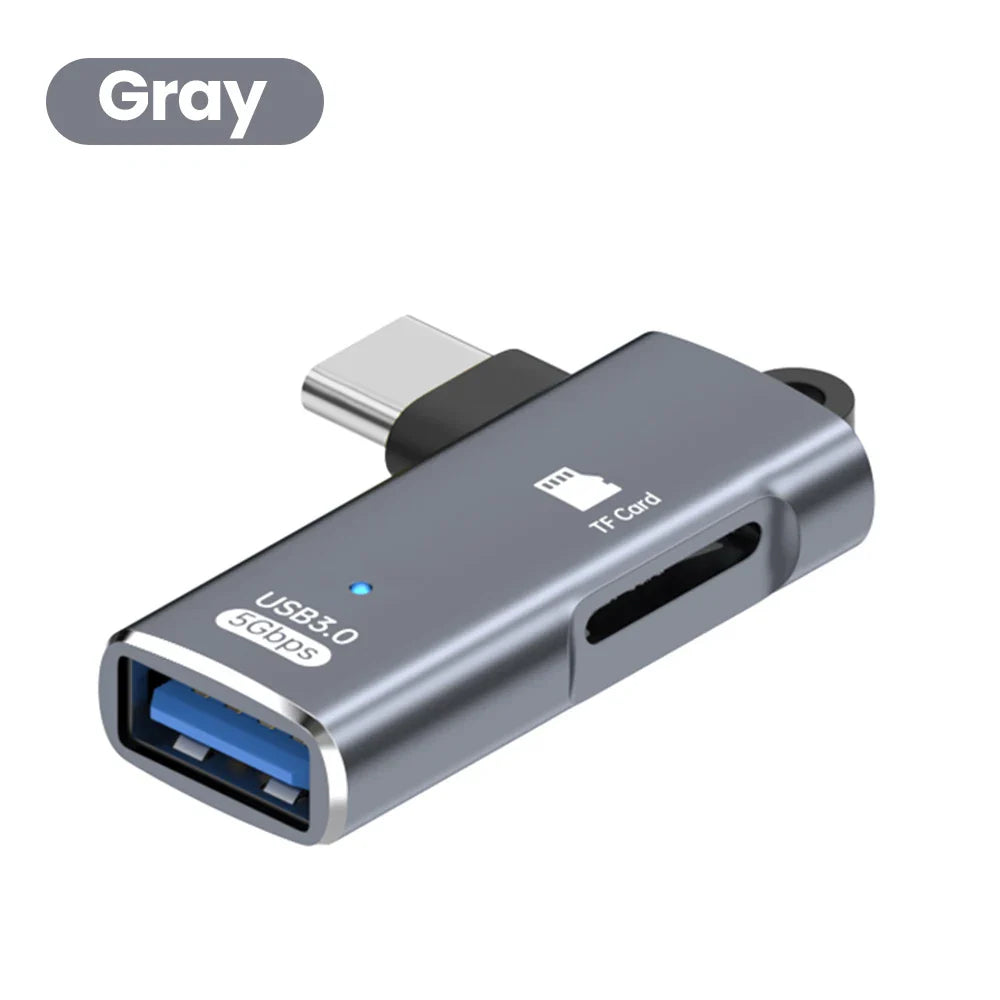 High-Speed 3 in 1 USB 3.0 Type C to TF Card Reader Adapter Memory Card OTG Reader for iPhone 15/16 Huawei PC Laptop