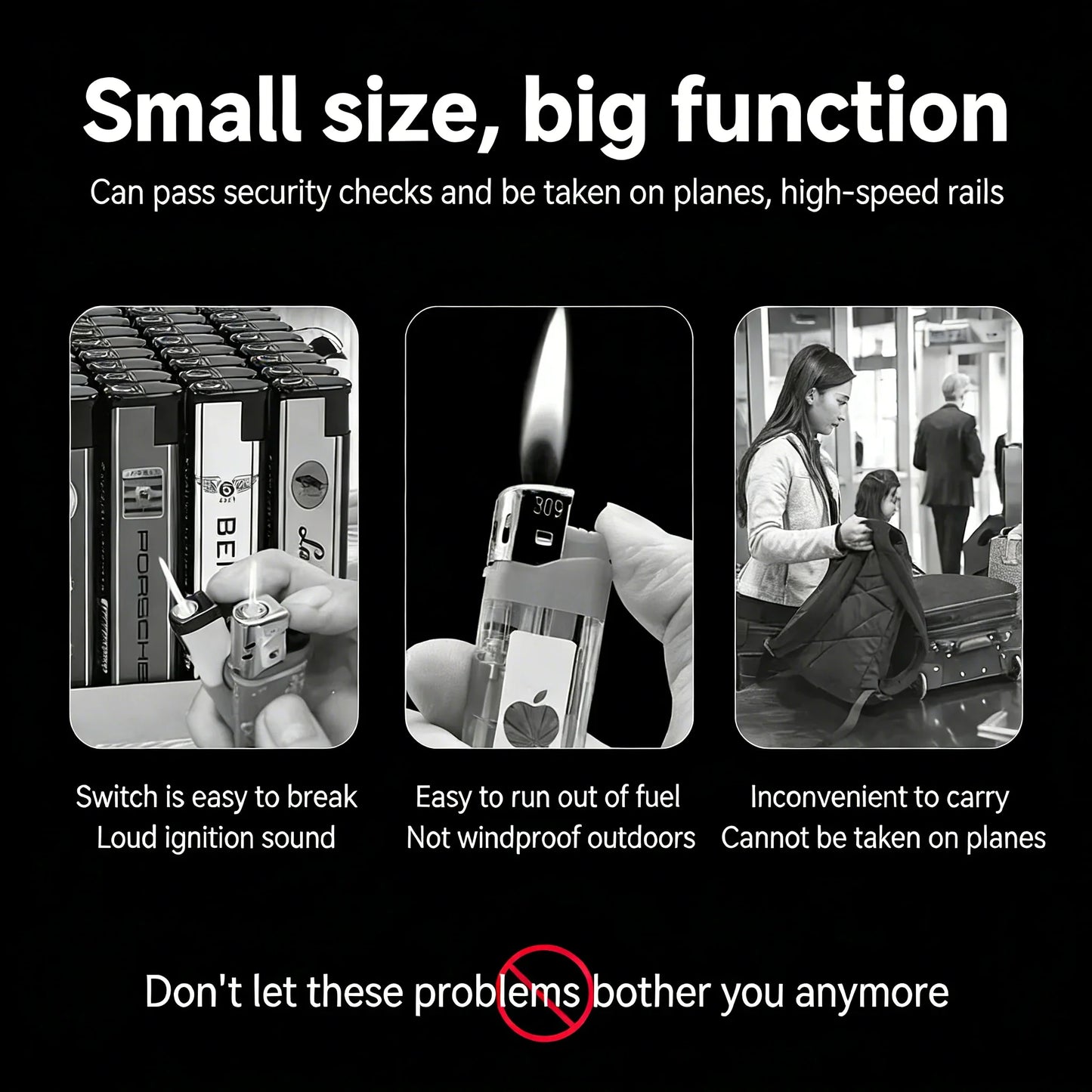 Mini USB-C Electric Lighter - Flameless Compact Portable For Air Travel & Outdoor Activities