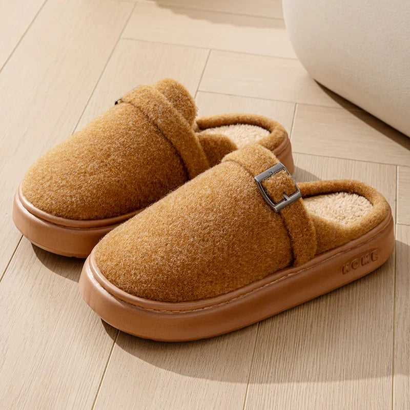 Luxury Plush Platform Slippers for Warm Indoor Comfort