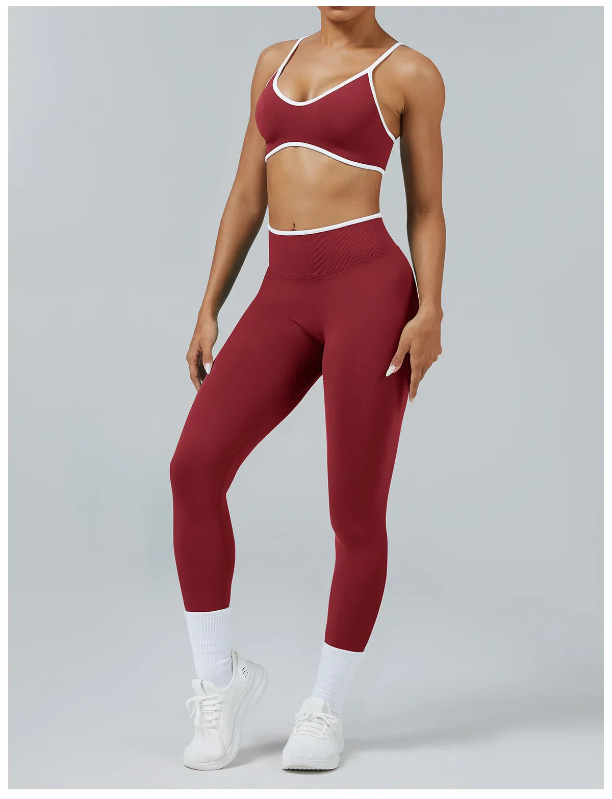 Sculpting Color Block Yoga Set with Tummy Control Shorts