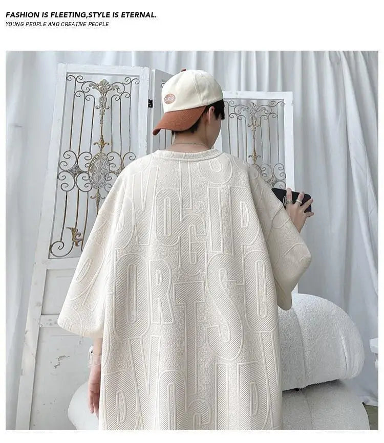 2026 3D Men's new Waffle TZ30 Summer Suit Casual T-shirt + Shorts Suit Men's Tracksuit Solid color tracksuit loose suit