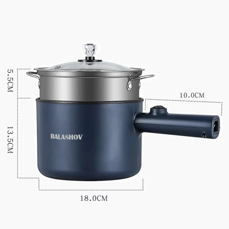 Mini-cuiseur électrique multifonction, tout-en-un, cuiseur à nouilles domestique simple/double couche, faitout antiadhésif, ustensile de cuisine