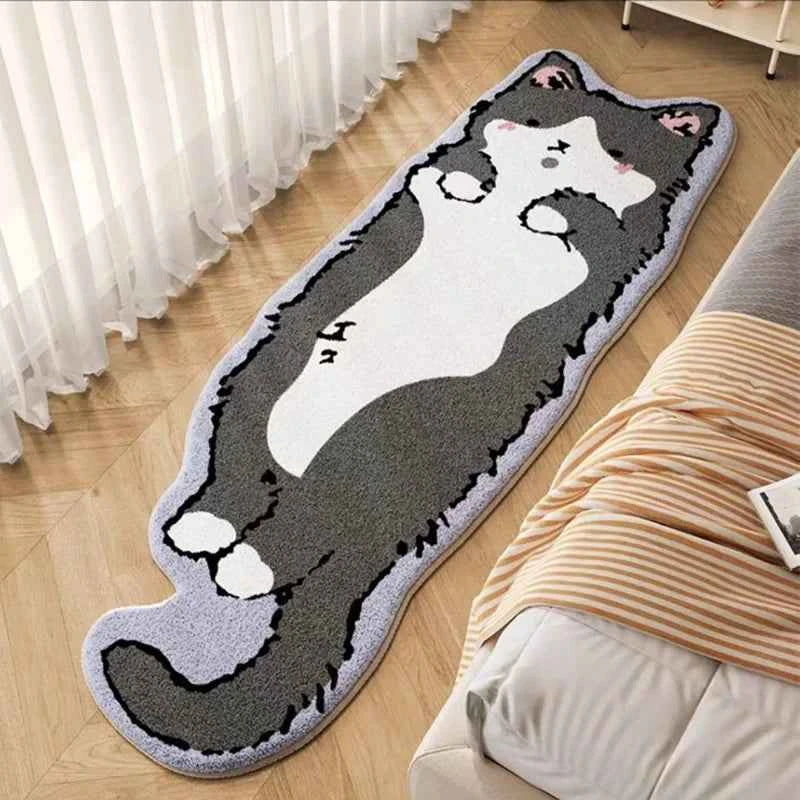 Cartoon Cat Rug - Warm Fuzzy Floor Mat Living Room Bedroom