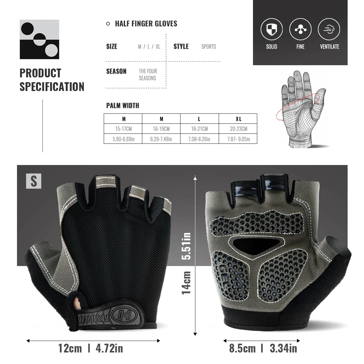 1 Pair Anti-Slip Cycling Gloves Breathable Half Fingerless Gloves Mtb Gloves Sunscreen Elastic Outdoor Sport Bicycle Gloves